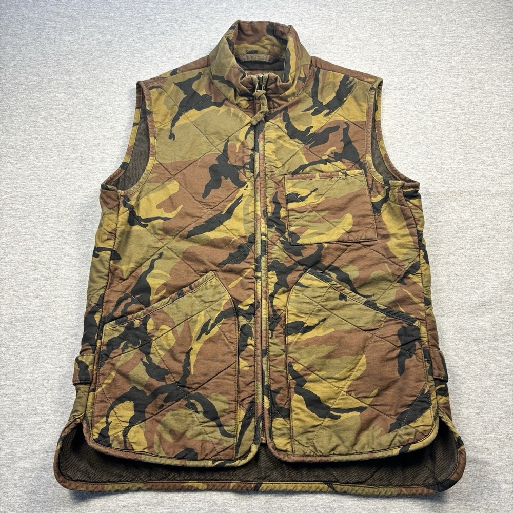 J Crew Broadmoor‎ Quilted Camouflage Vest Men's XS Insulated Camo Full Zip